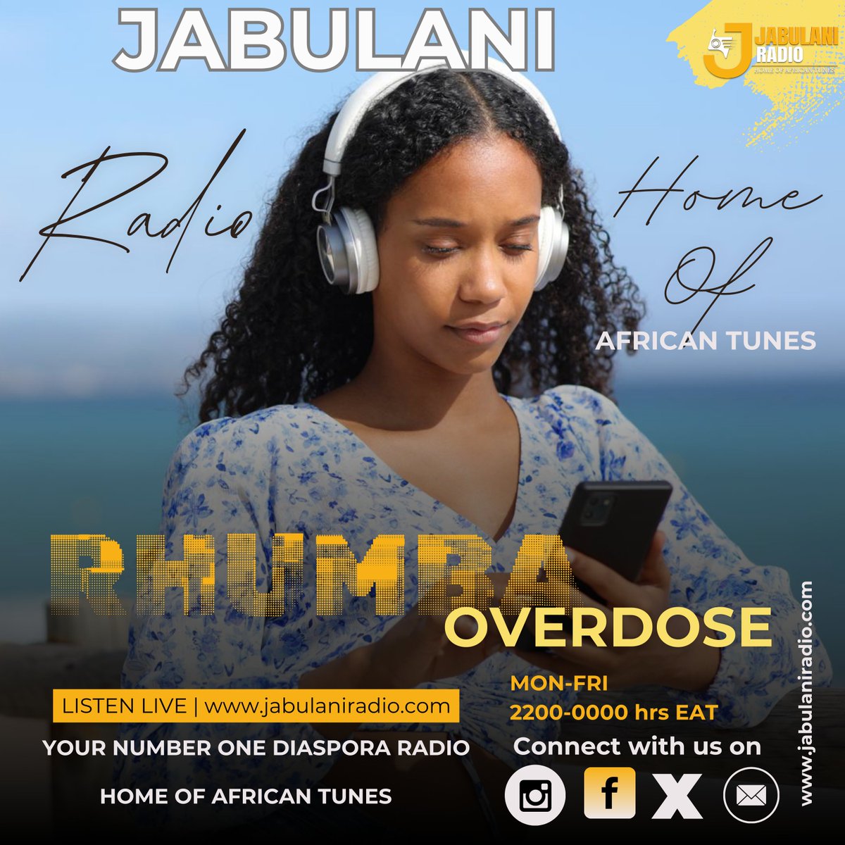 JabulaniRadio's tweet photo. It's Rhumba time! 🎶
Let the smooth sounds take over your night with the "Rhumba Overdose" show, only on Jabulani Radio from 10 PM to midnight.
Tune in and unwind with the best Rhumba hits! 👉 ON https://t.co/WThJnACT3T
#RhumbaOverdose #JabulaniRadio
#RhumbaMusic https://t.co/ZdFeMGYynT