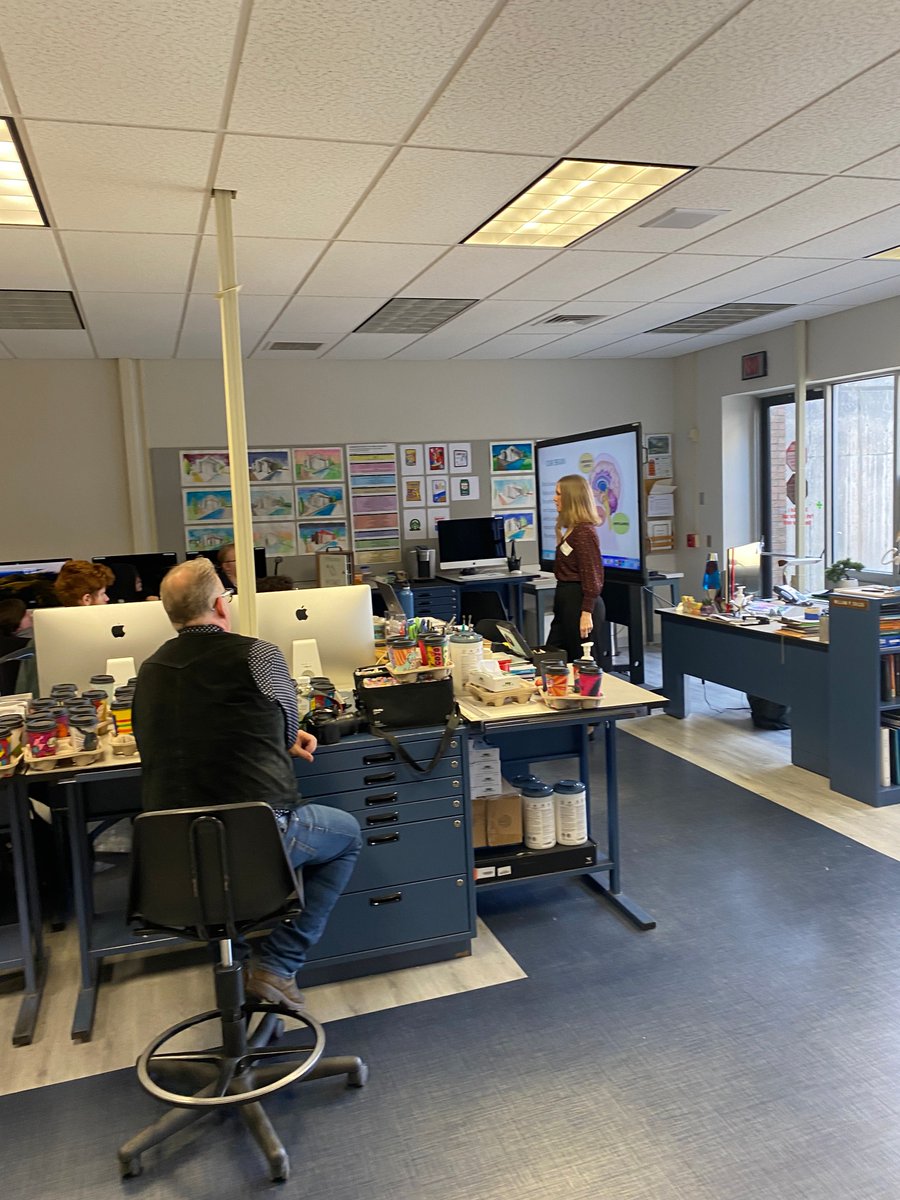 LehighCTI's tweet photo. Did you know that deep breathing can help boost focus and squash stress? Thanks to Sarah Dennehy from @Shanthi_Project, our Ad Design students do! She visited LCTI to discuss the benefits of engaging in mindfulness activities. This is how we inquire! #weinquire #opportunityahead https://t.co/w3YA6PGJgS