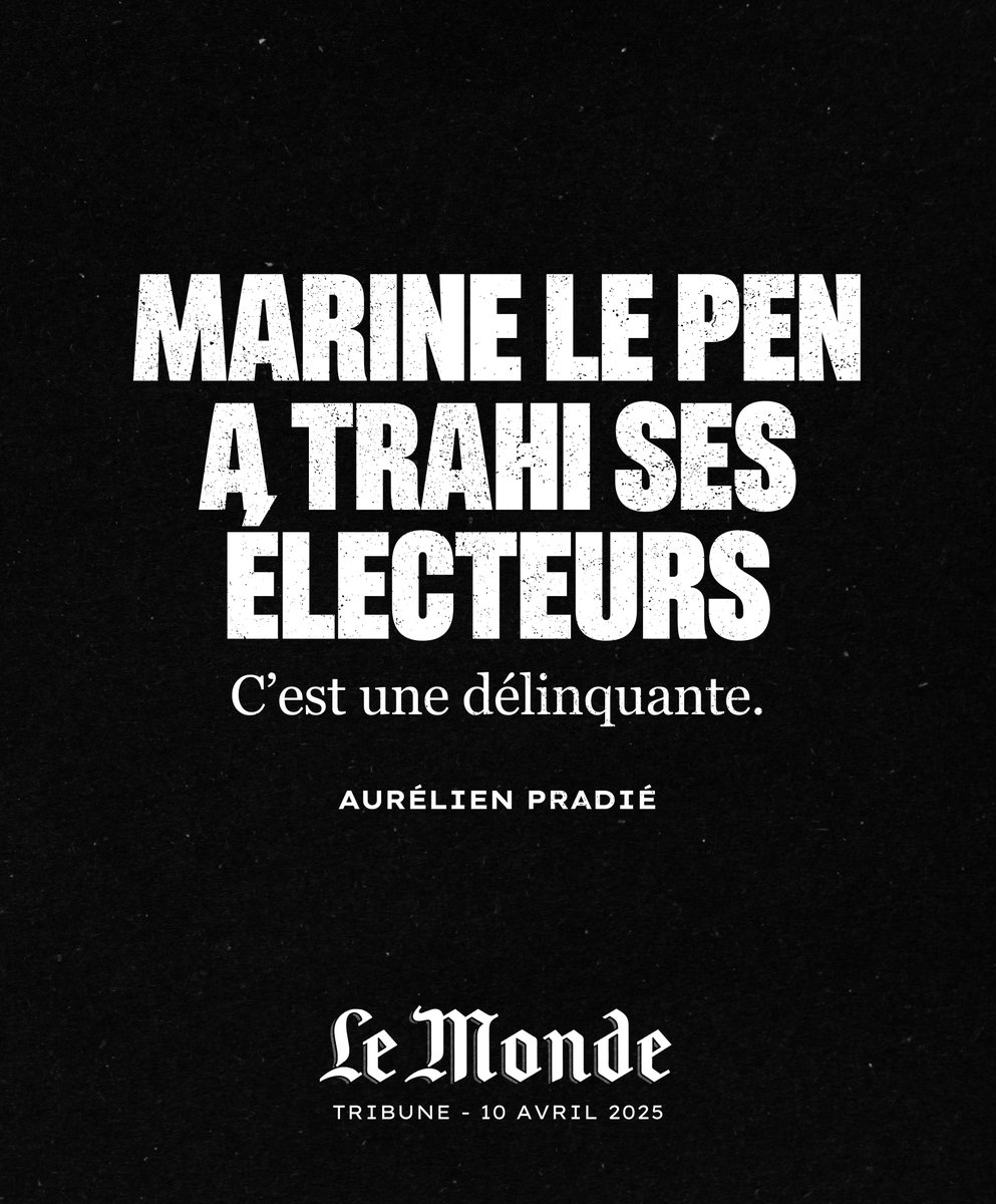 Marine Le Pen a été reconnue coupable d’avoir détourné près de 4 millions d’euros d’argent public.

4 millions pour financer le train de vie du clan Le Pen et de l’appareil du FN.

Comment prétendre défendre la France populaire, qui peine souvent à se nourrir et à se loger, quand