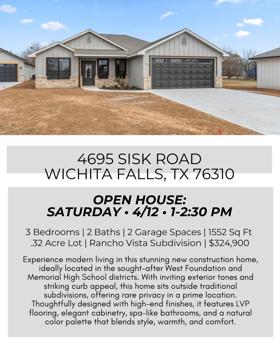 debrawestteam's tweet photo. You're Invited to Our Open Houses This Weekend!

4695 Sisk Rd • Saturday • 1 pm - 2:30 pm
5124 Cathedral Ln • Sunday • 1 pm - 2:30 pm
5697 Black Stone Dr • Sunday • 2:45 pm - 4 pm

We can't wait to see you there! https://t.co/ZU3WnTIktP