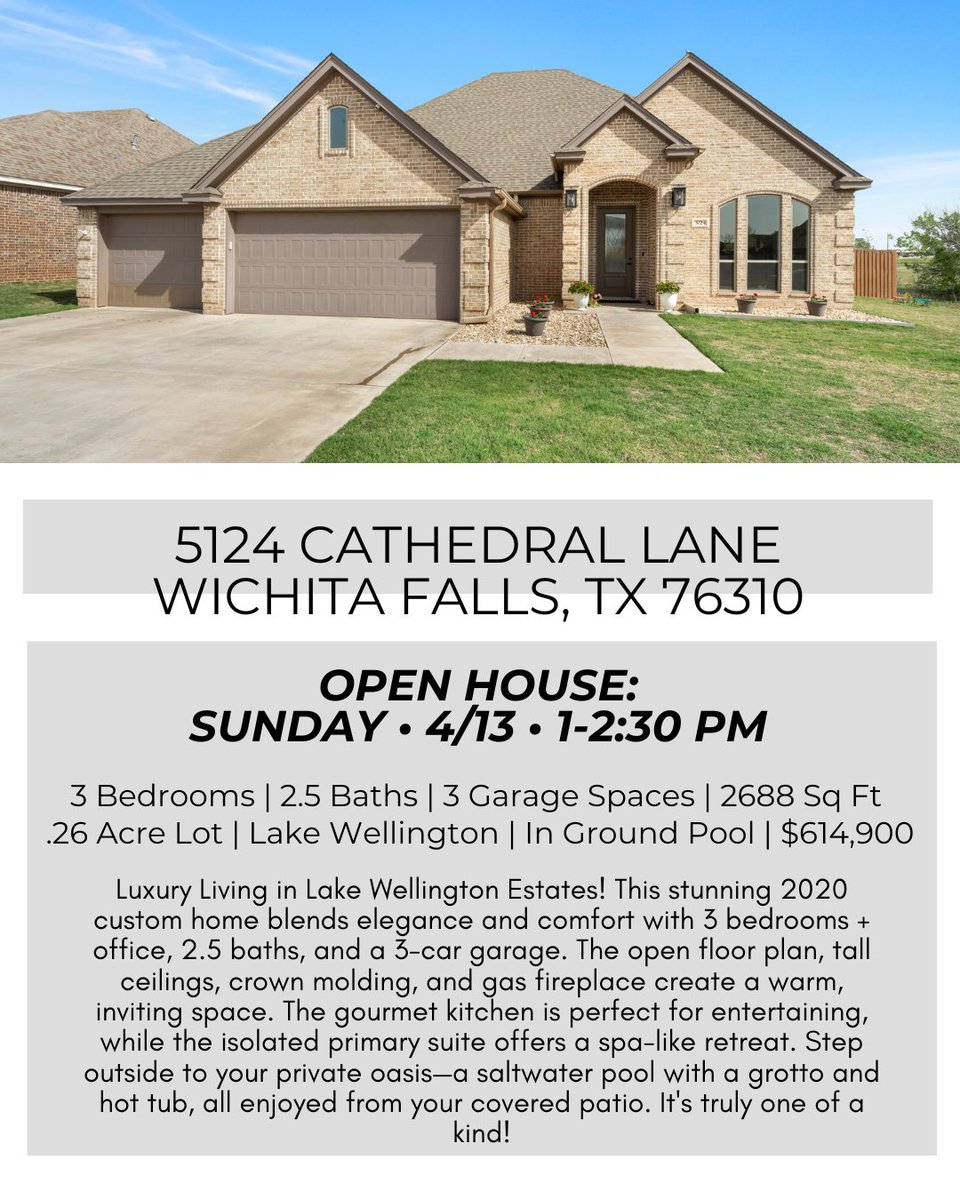 debrawestteam's tweet photo. You're Invited to Our Open Houses This Weekend!

4695 Sisk Rd • Saturday • 1 pm - 2:30 pm
5124 Cathedral Ln • Sunday • 1 pm - 2:30 pm
5697 Black Stone Dr • Sunday • 2:45 pm - 4 pm

We can't wait to see you there! https://t.co/ZU3WnTIktP
