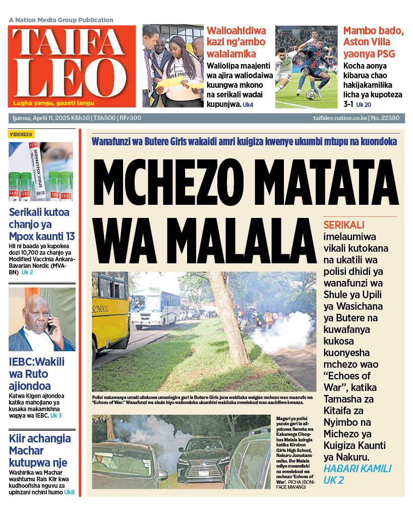 Newspaper headlines- Friday 11th April 2025