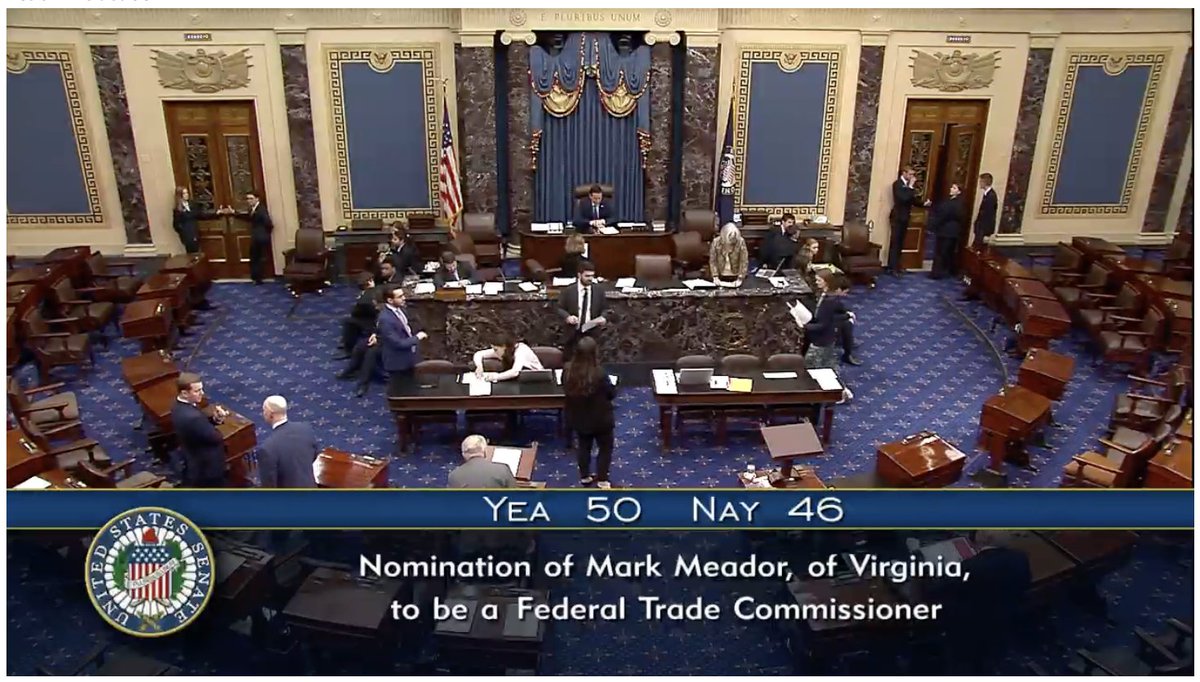 I'm deeply humbled to be confirmed by the Senate to serve on the <a href="/FTC/">FTC</a>. It's time to get to work!
