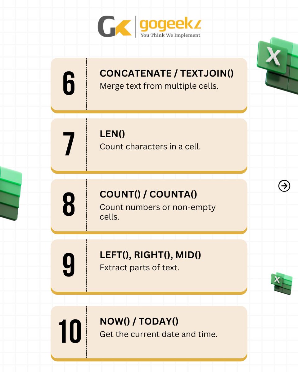GoGeekz's tweet image. 🚀 Master Excel, Master Your Workflow!
Want to boost your productivity and impress your boss?
#excelformula #excelformulas #exceltipsandtricks #exceltips #productivityhacks #excelskills #microsoftexcel #dataskills #gogeekz #officetools
