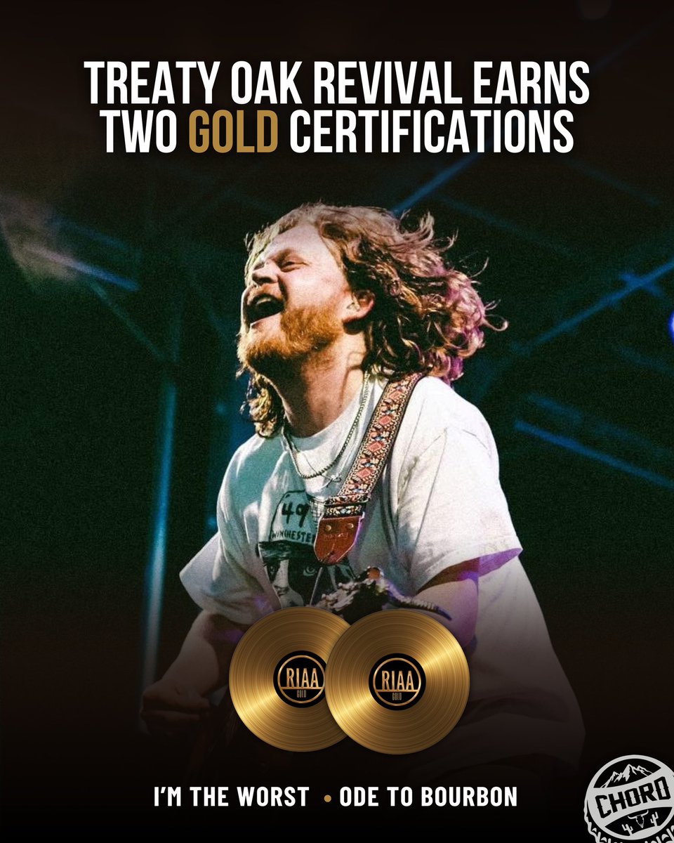 CountryChord's tweet photo. “Ode To Bourbon” and “I’m The Worst” have each now sold over half a million units, officially earning gold certifications from the RIAA as of April 9. https://t.co/N6a5VTPgNc