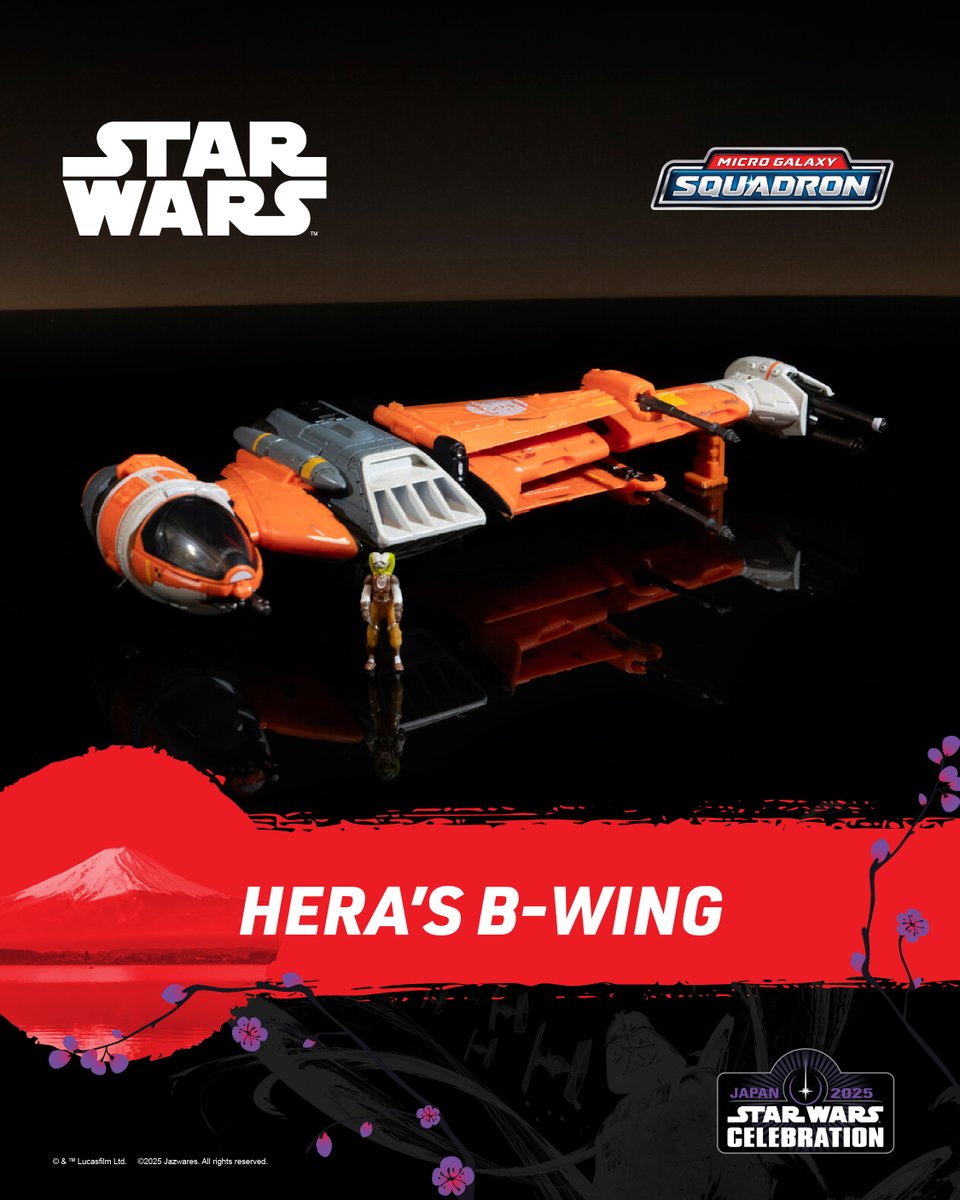 Break through blockades with Hera Syndulla's B-wing.

Includes a rotating cockpit, fold out wings, retractable landing gear, laser cannons, unique orange deco and a 1-in micro figure accessory. Now Available: links.jazwares.com/jaz041025

#StarWars #MicroGalaxySquadron #JazwaresVault
