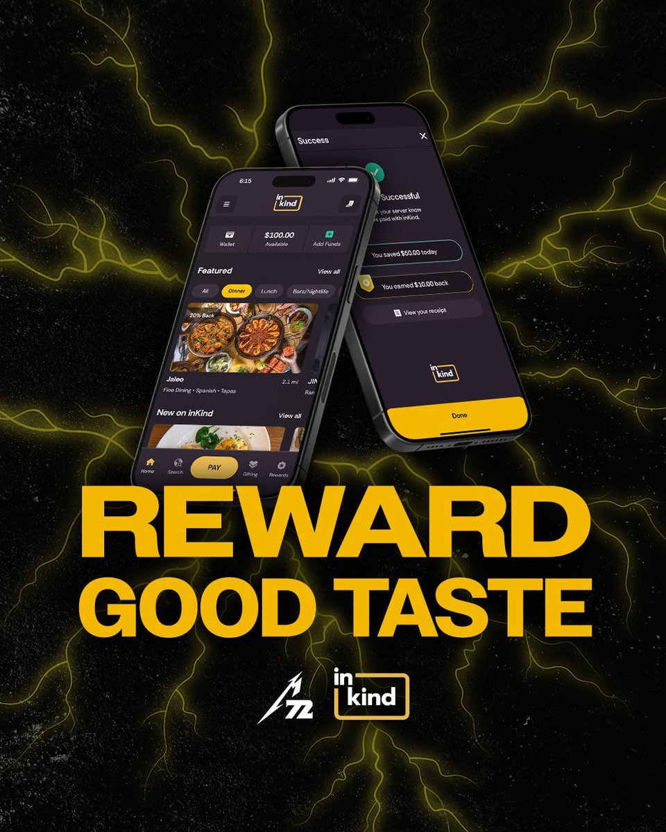 Metallica's tweet photo. Weβre psyched to have inKind as the presenting sponsor of the 2025 #M72 North American Tour! Wherever you may roam, use the inKind app to find top restaurants and earn 20% back on your meals.
Learn more at https://t.co/jNqWwD3uyW. π₯ #Metallica #inKind https://t.co/EKRRfcnWyH