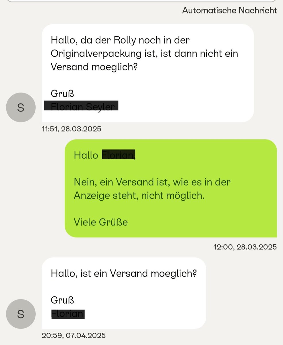Goofy_Line's tweet photo. Hmmm, ich dachte, meine Antwort war eindeutig. Aber selbst 10 Tage später war sie wohl immer noch nicht klar genug. #kleinanzeigen https://t.co/QlGCVdo2gr