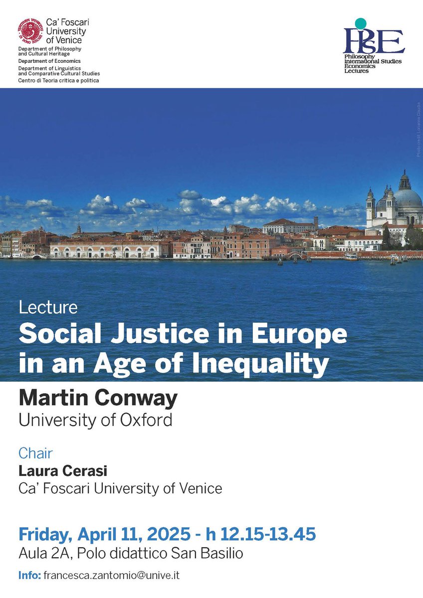 The grand tour continues! Martin Conway <a href="/OxfordHistory/">Oxford History</a> <a href="/BalliolOxford/">Balliol College</a> has been talking about social justice in Europe and whether democracy breeds discontent this week in Trento and Bologna. He is finishing up tomorrow <a href="/CaFoscari/">Unive Ca' Foscari</a>.