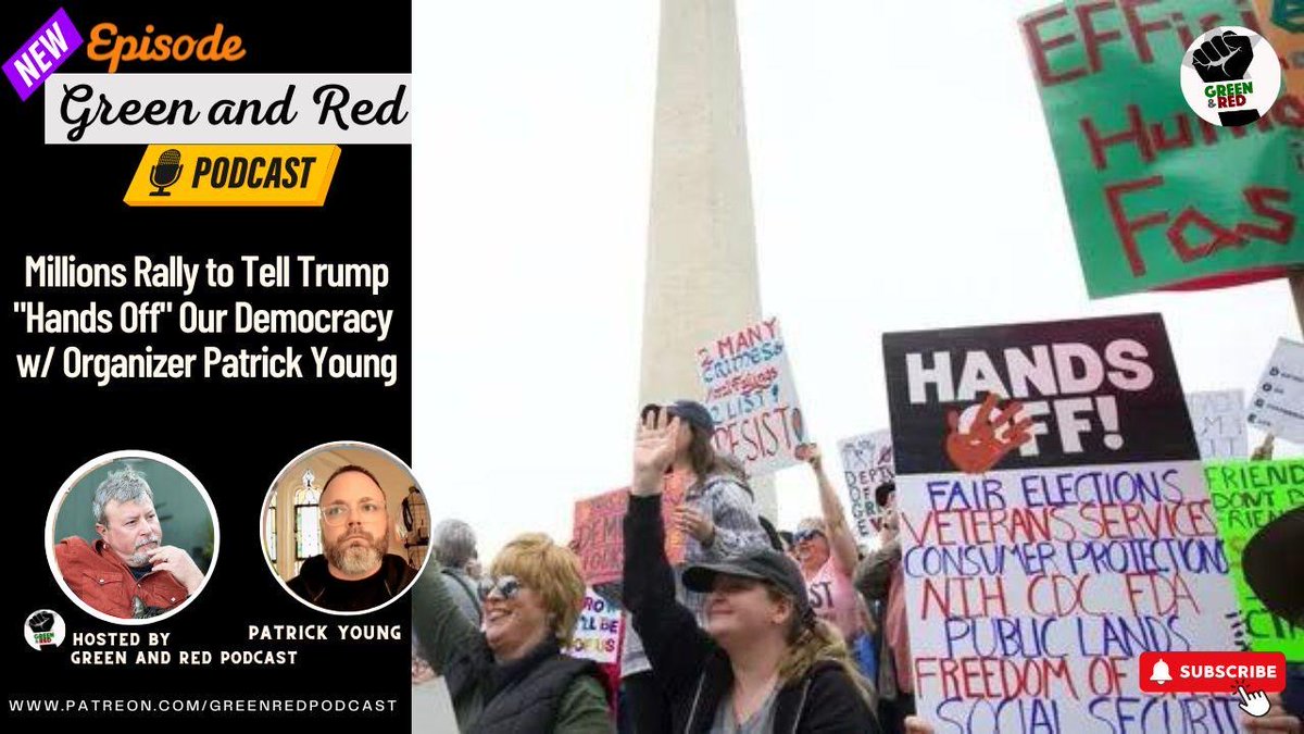 ~NEW EPISODE~

Millions hitting the streets telling Trump "Hands Off" our democracy,Tesla Takedown ruining Elon's brand and a growing need for a big strategy.

In our latest episode, we get into the state of resistance w/ organizer Patrick Young. 

🎙️: bit.ly/3G2lREK