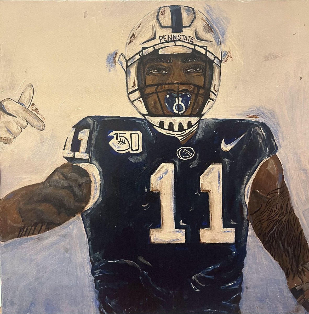 TheStarWeAre's tweet photo. Yo @MicahhParsons11 . If we make it out to camp this year can we get this 1 of a kind fan painting signed? We can meet you on site in Frisco and make it easy for you, let us know! 🤞💪 https://t.co/pZauP8gl61