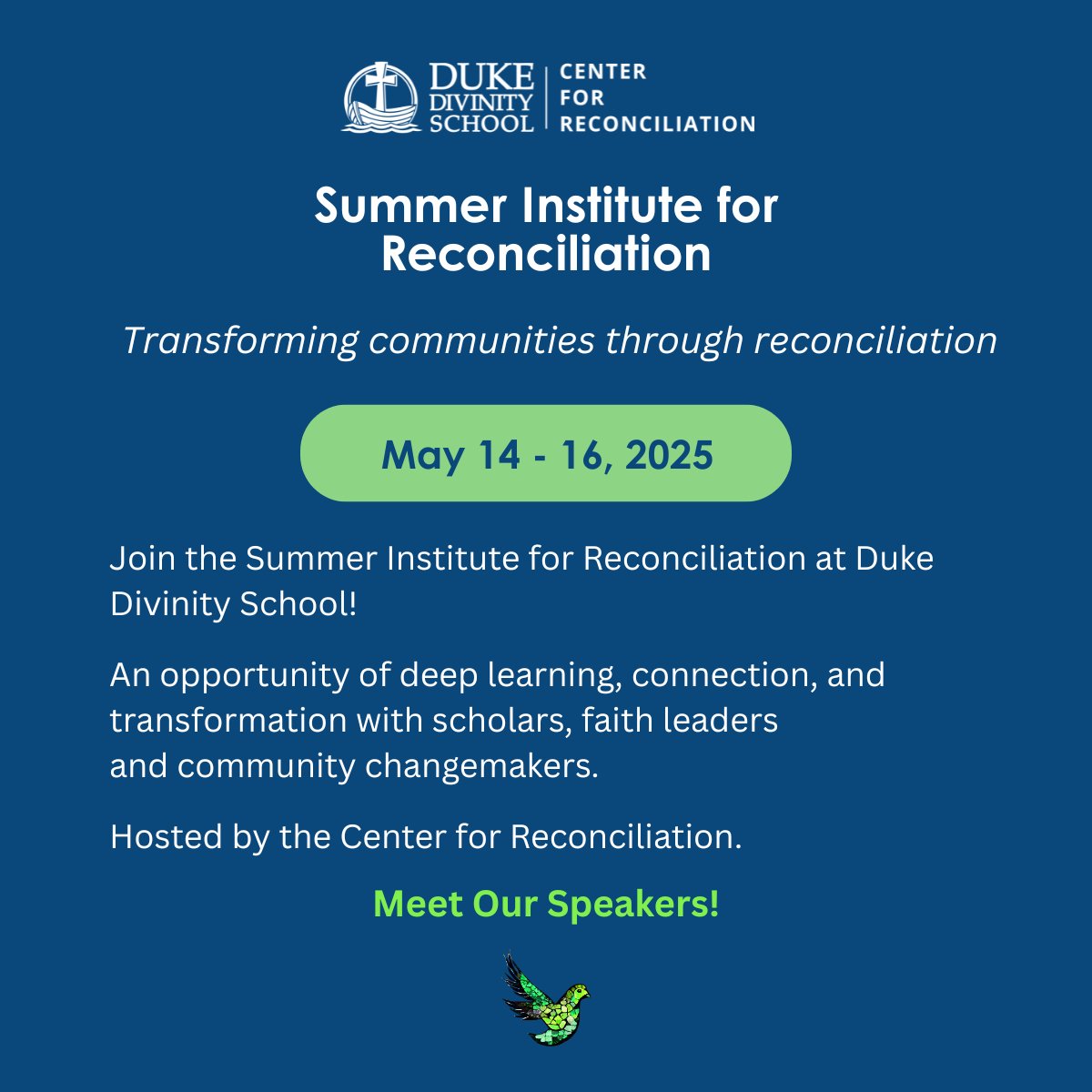 dukecfr's tweet photo. Rev. Donna Banks will present a reflection on New Creation at this year’s Summer Institute for Reconciliation. May 14-16, 2025. https://t.co/L8k2cfTzhN