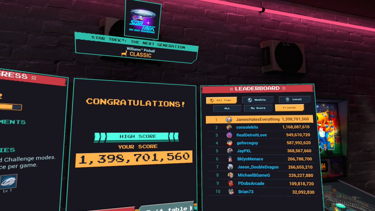 James Hates Everything (@hatesjames32769) on Twitter photo I am really loving #PinballFXVR from <a href="/zen_studios/">Zen Studios</a> with the #TankstickVR from <a href="/XArcade/">X-Arcade</a>
Your move <a href="/consolekits/">Justin</a> and <a href="/MikeBGameGenie/">MichaelB 🎃🍔🕹</a> I am really loving #PinballFXVR from <a href="/zen_studios/">Zen Studios</a> with the #TankstickVR from <a href="/XArcade/">X-Arcade</a>
Your move <a href="/consolekits/">Justin</a> and <a href="/MikeBGameGenie/">MichaelB 🎃🍔🕹</a>
