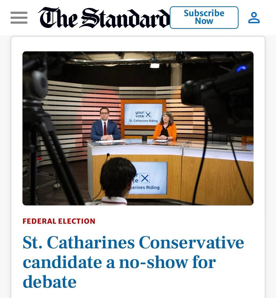 Chris_Bittle's tweet photo. It is concerning that the Conservative candidate did not show up to the only debate scheduled for St. Catharines.

If you want the job, you have to show up for work. It’s about being accountable and standing up for what we believe in, even if others disagree. https://t.co/n6tMNpMUFs