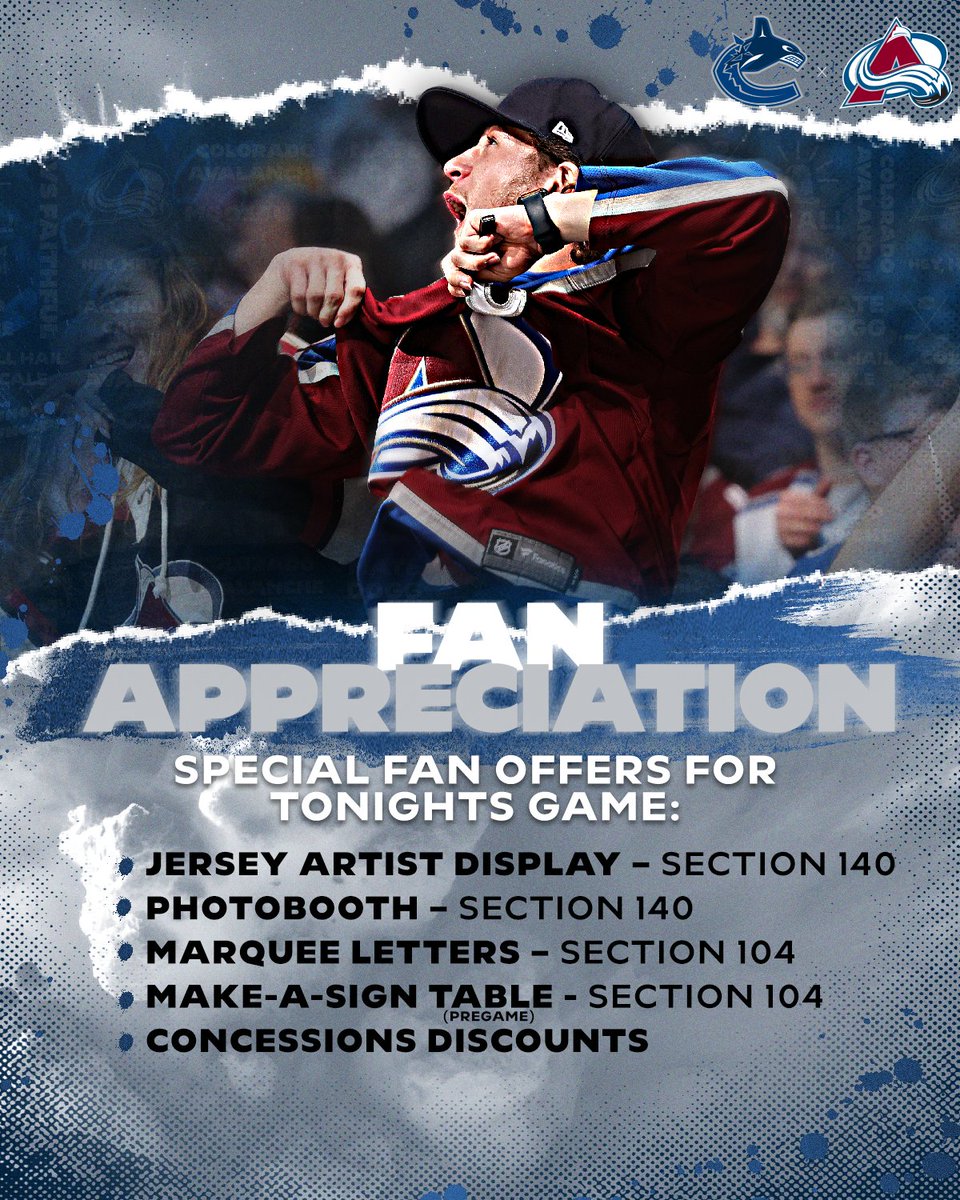 Avalanche's tweet photo. $3 popcorn, $3 fountain sodas, $3 nachos, and $3 hot dogs just for you, Avs Faithful!

#GoAvsGo https://t.co/4YYbzG3sNF