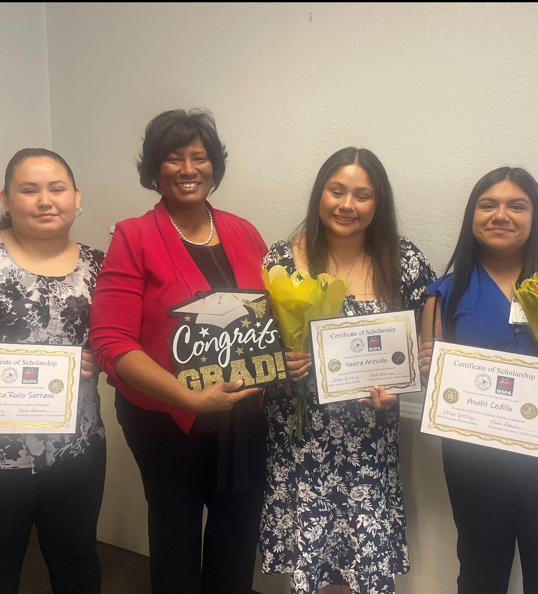 AELIrvingISD's tweet image. AEL's HS Volunteer, America Serrano (Irving HS), with Yanira Arevalo (MacArthur) &amp;amp; Anahi Cedillo (Nimitz) received IRSPA (Irving Retired School Personnel Ass) scholarships.  I knew you were set for greatness America-thanks for serving with us #AEL #IrvingISD #TRTA #IRSPA #AdultEd