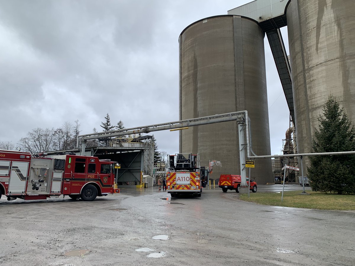 MississaugaFES's tweet photo. When we're not responding to emergencies, we're preparing for them. Recently, the Office of Emergency Management and MFES completed a successful full-scale emergency exercise with Ash Grove Cement!👍🚑🚒🚔 #preparationiskey https://t.co/zfdIxWIb5g