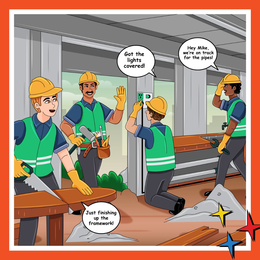 ExpSkillTrades's tweet photo. From pipes to lights to framework, it’s all about teamwork and building together—brick by brick. This is what the skilled trades are all about. 💪👷‍♀️👷‍♂️
#ExploreSkilledTrades https://t.co/NfelZSR32c