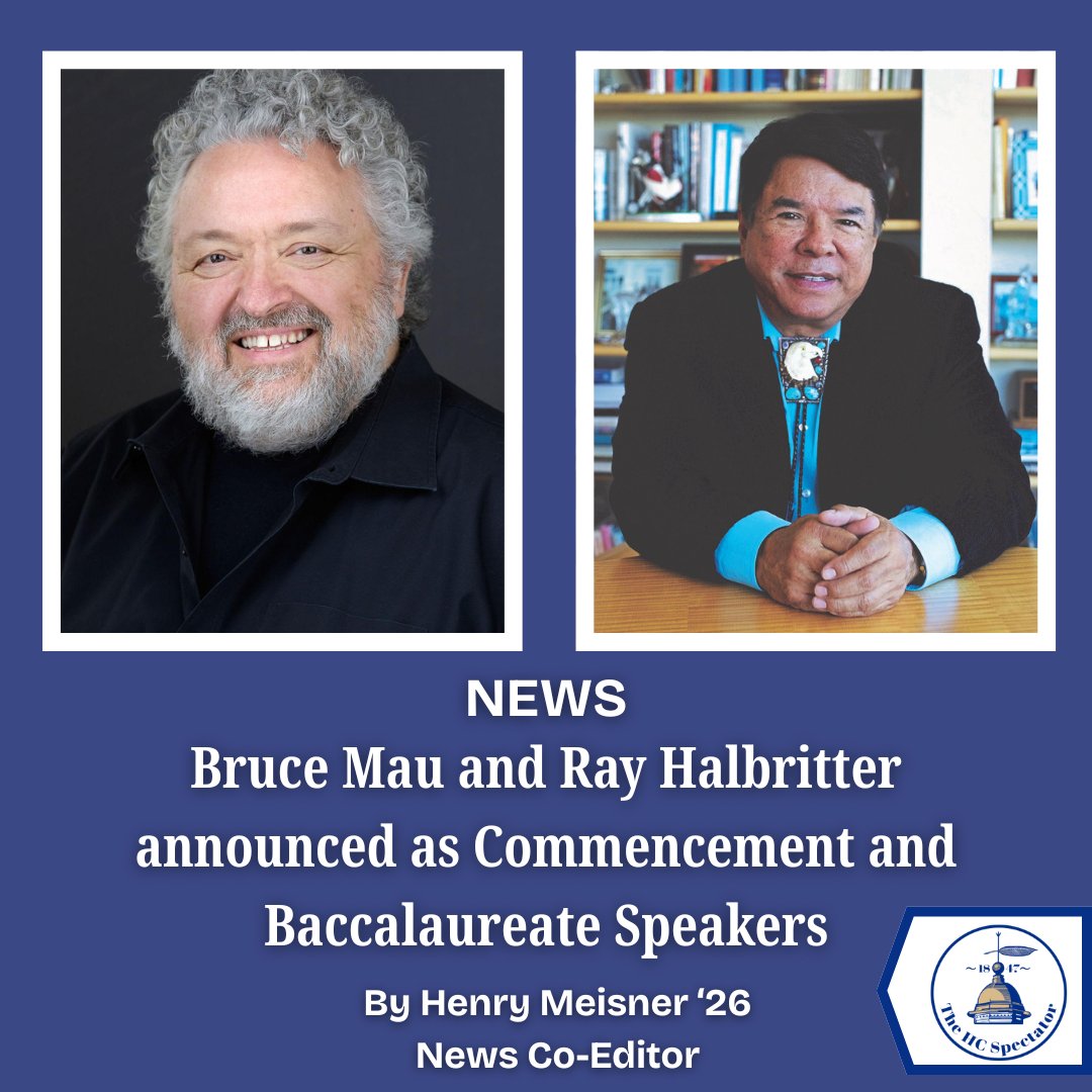 HCSpectator's tweet photo. NEWS | Designer and artist Bruce Mau, the co-founder and CEO of Massive Change Network (MCN), and Oneida Nation representative and Turning Stone Enterprises CEO Ray Halbritter have been announced as the Commencement and Baccalaureate speakers at Hamilton College this year. https://t.co/4ARUhOAuEA