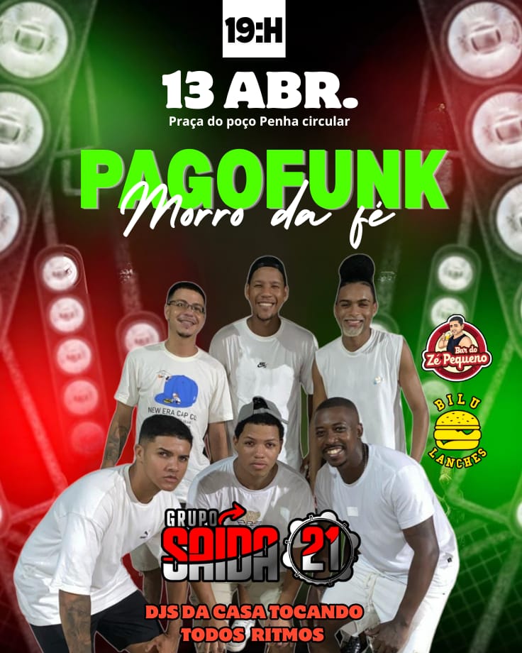 Domingo estamos de volta.. com a galera que abriu o pagodunk esse ano.. grupo saída 21 .. nos intervalos os DJs da casa hitimando do jeito que vc gosta .. então brota e convoca 🔊🔊