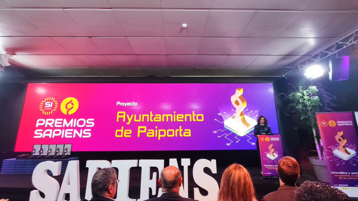 Enhorabuena al <a href="/Ajunt_Paiporta/">Ajuntament Paiporta</a> por haber recibido el Premio Sapiens 2025 al mejor proyecto TIC, concedido por el <a href="/COIICV/">COIICV</a> .