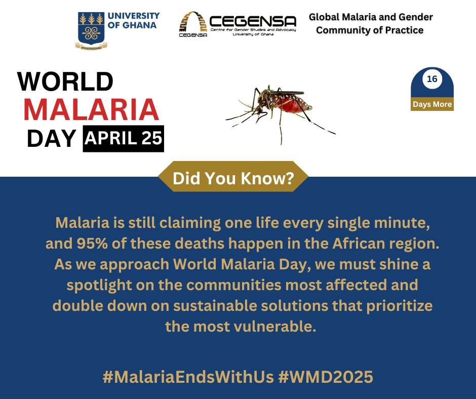 End Malaria for a better future!

#Worldmalariaday2025
#MalariaEndsWithUS
#GenderandMalaria 
#Reinvest
