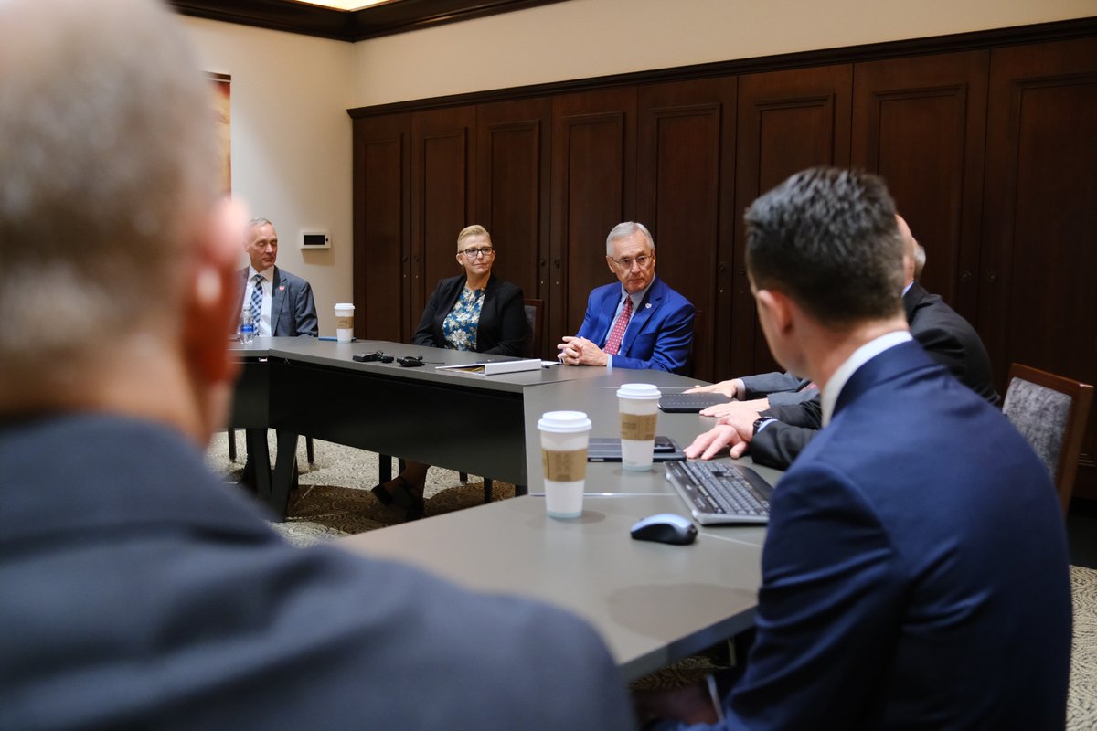 LtGovJimTressel's tweet photo. It was great visiting @wrightstate to meet with university leadership and students. It’s important our higher-education institutions are building strong industry and community partnerships so our students can succeed. Proud of what’s happening right here in Ohio! https://t.co/OEQRj0jj3x
