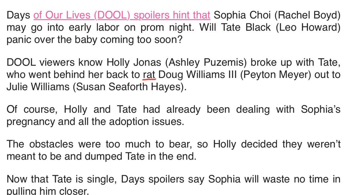 EPoncex's tweet photo. @celebdirtylaund I notice you put a call “Rat” to Doug ? You no very nice #Days I love Doug. I believe you hate Doug and Holly.. that’s why you call him rat cuz you mad. U need to grow up. No his fault. It’s writer idea. No blame him. I’m support #Peyton #TeamDoug #TeamDolly https://t.co/8LjdWbAkVG