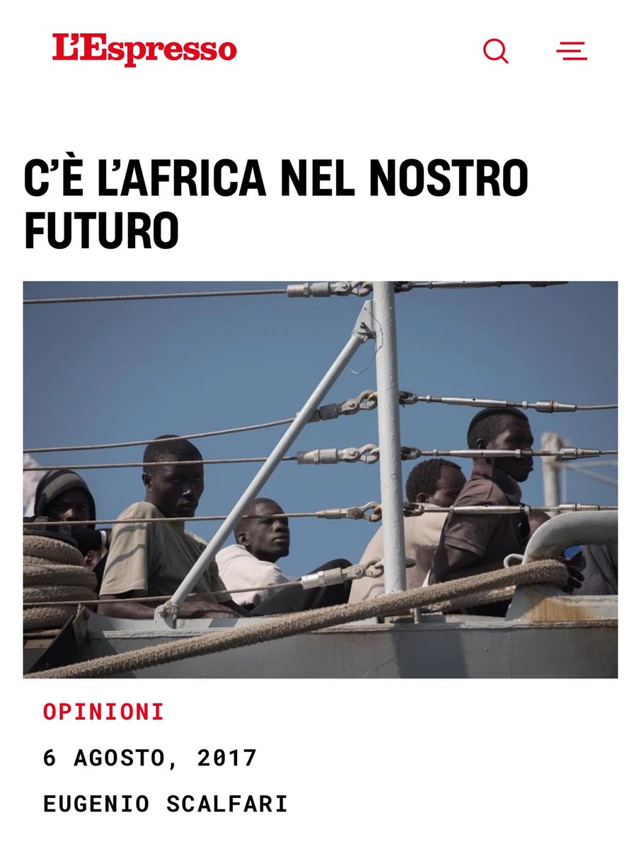 Nel 2017, Eugenio Scalfari, fondatore di Repubblica, parlando dell’invasione di immigrati, scrisse

“Si profila come fenomeno positivo, il METICCIATO, la tendenza alla nascita di un popolo unico, che ha una ricchezza media, una cultura media, un sangue integrato. Questo è un