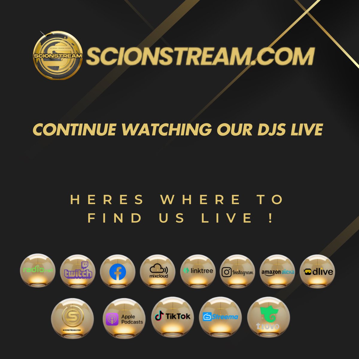scionstream's tweet photo. For those following us on X we thanks you , we have recently decided to stop broadcasting on this platform but have given you a list of other platform you can find us at just search for @scionstream https://t.co/pX1ABzI1Qb