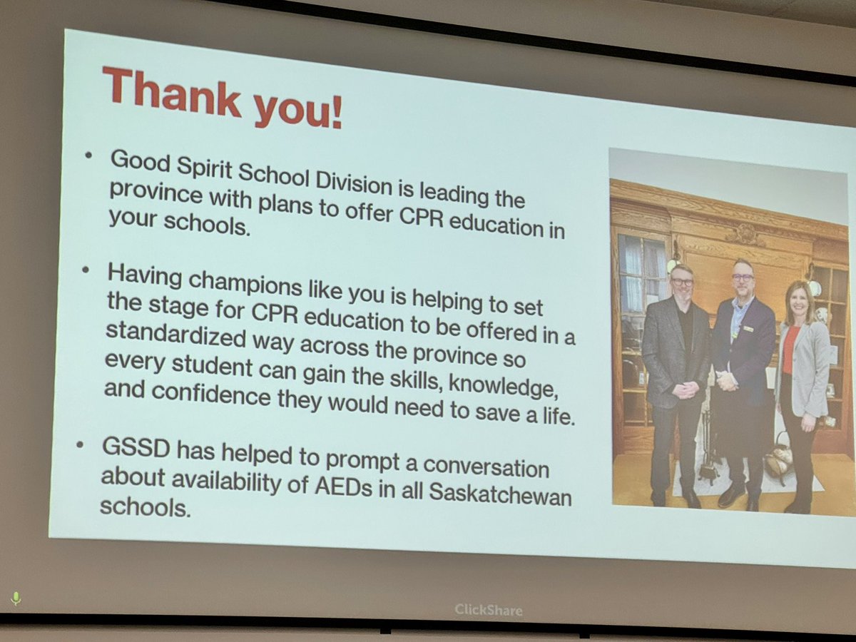 ShauneBeatty's tweet photo. Stoked to see @GSSD204 championing a program based on public safety and health as well as curriculum. Hope to see our school divisions get on board. #CardiacCrash @HeartandStroke https://t.co/OvgG834519