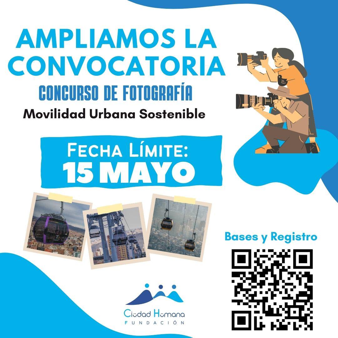 FCiudadHumana's tweet photo. 📸 ¡Ampliamos la convocatoria del concurso de fotografía MOVILIVIDA! A pedido de muchas personas, ahora tienes hasta el 15 de mayo para enviar tu foto 🚡
1. Inscríbete aquí: [https://t.co/Lcr7ucaegb] 
2. Revisa las bases  en el mismo formulario
#ConcursoFotografía #Movilivida https://t.co/GcSrhZdUxi