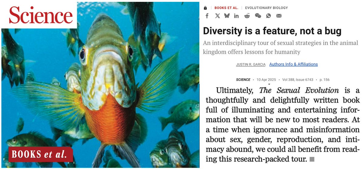Nathan H. Lents (@nathanlents) on Twitter photo Thank you to <a href="/ScienceMagazine/">Science Magazine</a> for this review of The Sexual Evolution. Gratifying, validating, and thrilling.
Centuries of biology research has taught us that variation and variety are central themes of life. Why?
Because DIVERSITY WINS!
science.org/doi/10.1126/sc… Thank you to <a href="/ScienceMagazine/">Science Magazine</a> for this review of The Sexual Evolution. Gratifying, validating, and thrilling.
Centuries of biology research has taught us that variation and variety are central themes of life. Why?
Because DIVERSITY WINS!
science.org/doi/10.1126/sc…