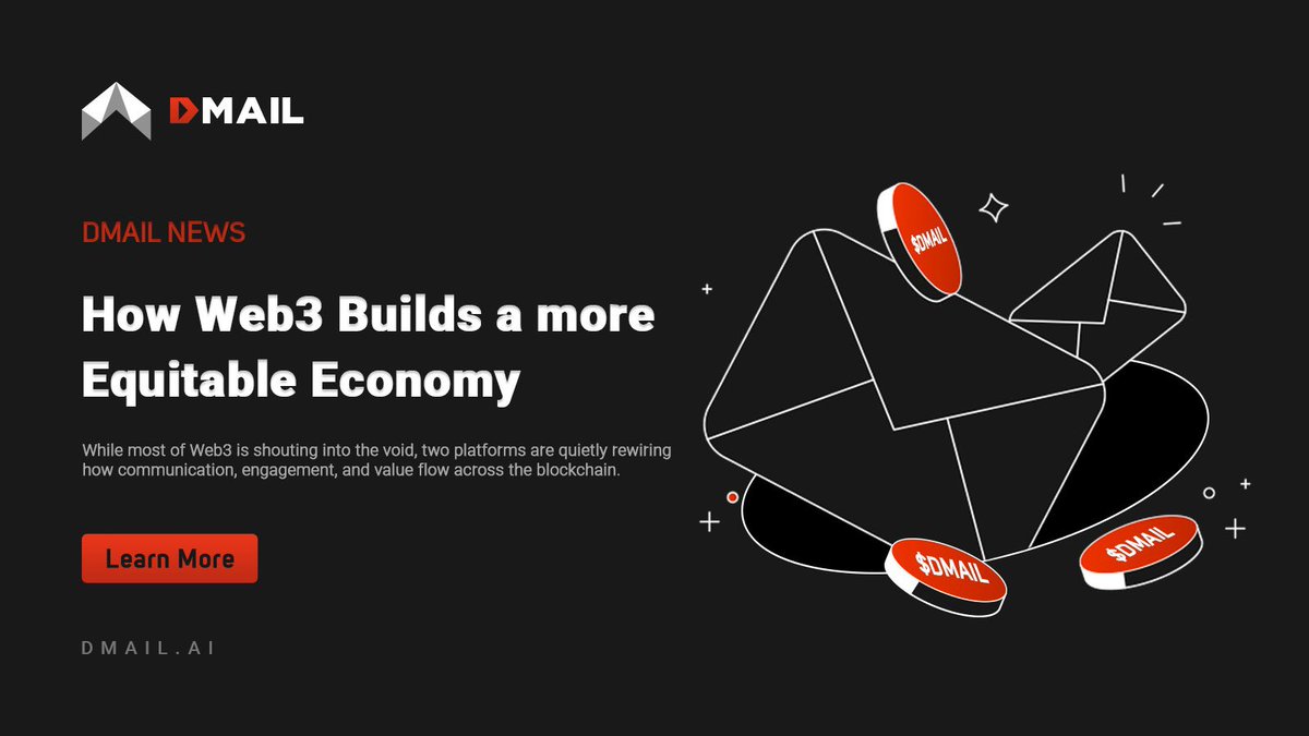 king_wire95757's tweet photo. 1/
Web3 isn’t just a tech upgrade — it’s a revolution in how we connect, create, and own.
At @Dmailofficial, we're making messaging a key to digital empowerment.
Let’s break it down.
#DMAIL #Web3 #BlockchainFuture https://t.co/dzDHfxQ3Pn