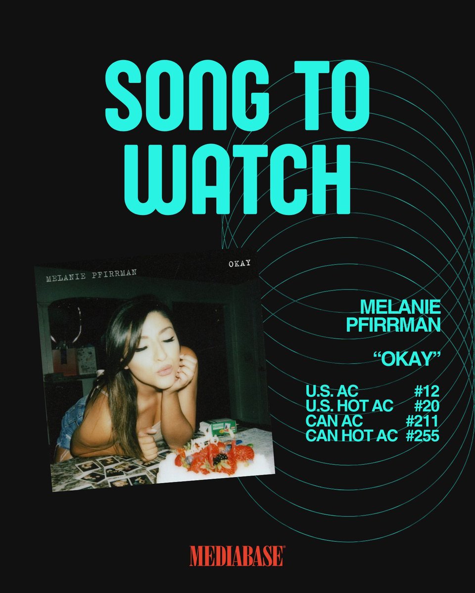MediabaseCharts's tweet image. Are you feeling "Okay"? 😉 Melanie Pfirrman's catchy tune is our Mediabase Song to Watch and it's taking over the AC and Hot AC charts in the U.S. and Canada! What do you think? 

#MelaniePfirrman #Okay #SongToWatch #Mediabase