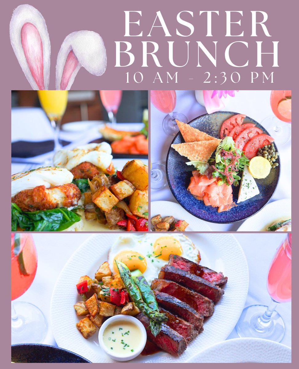 Treat yourself this Easter! Trio Grill is serving up a mouthwatering brunch from 10 AM to 2:30 PM. From savory steak and eggs to elegant smoked salmon, we've got something for everyone. See you there!