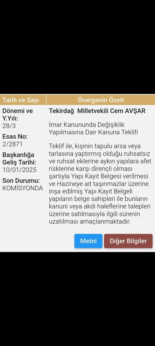 Kanun teklifi TBMM ye en kısa sürede gelmesi ve kanunlaşmasi ümidiyle...
#YapıKayıtElzemdir.