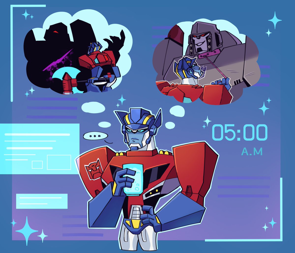 _Severum_'s tweet image. thinking about you
#Transformers #TransformersAnimated #megop #Maccadam #opmeg