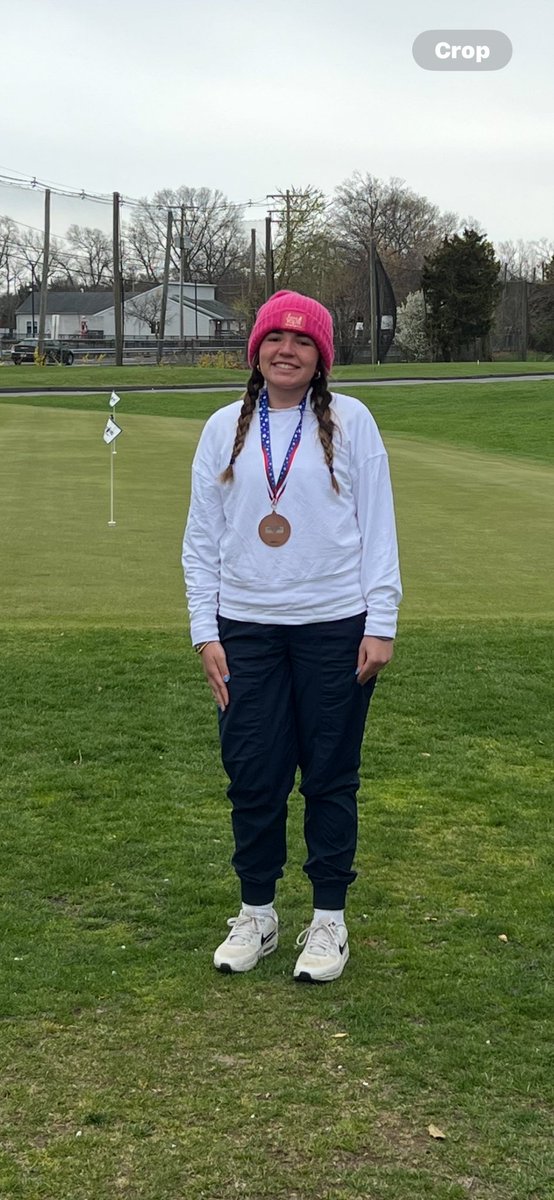 Congrats to Addison Salais who shot a solid 18 hole score of 88 today to take 4th place in the Girls Ocean County Tournament at Bey Lea Golf Course in Toms River. Great job Addison! 
@JLHSLionRoar