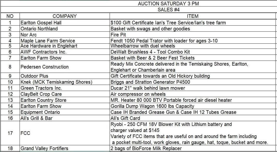 Auction #4 on Saturday April 12th, 2025 at 3 pm