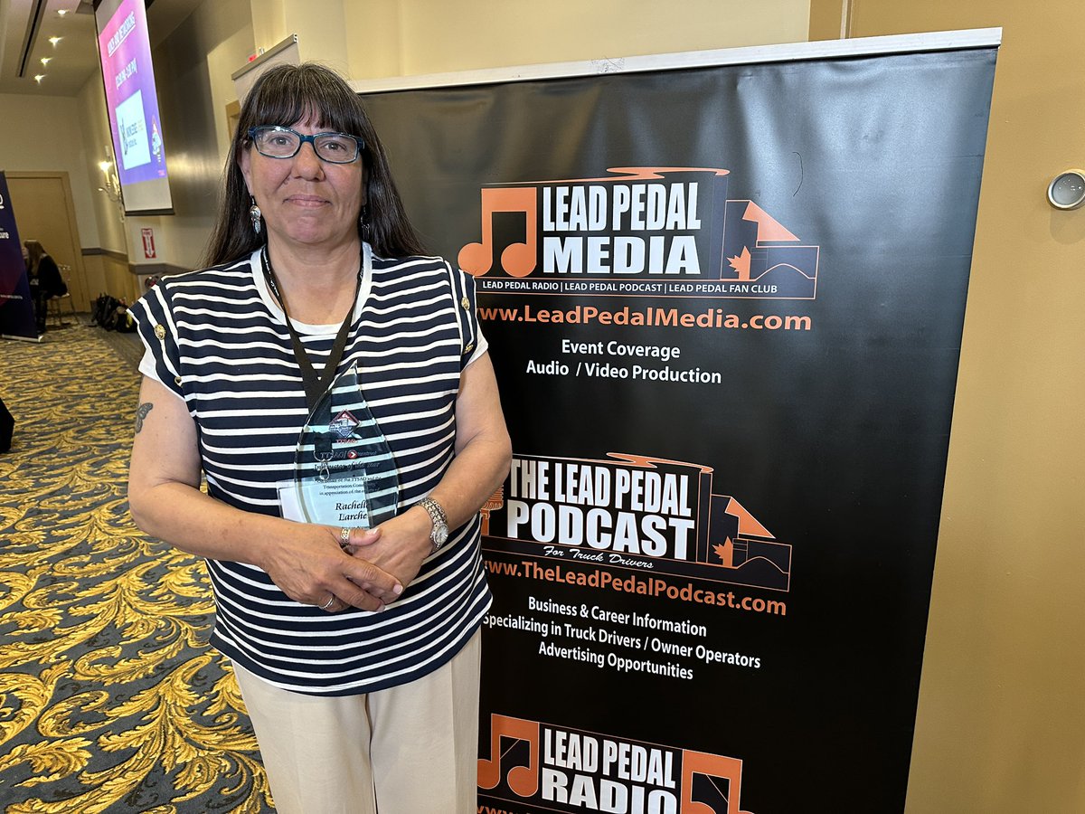 theleadpedal's tweet photo. Congrats to Rachelle Larche for being awarded the 2025 Instructor of the Year for TTSAO. #ttsao #instructoroftheyear #leadpedalmedia #trucking @TTSAOontario https://t.co/coyYlwSod0