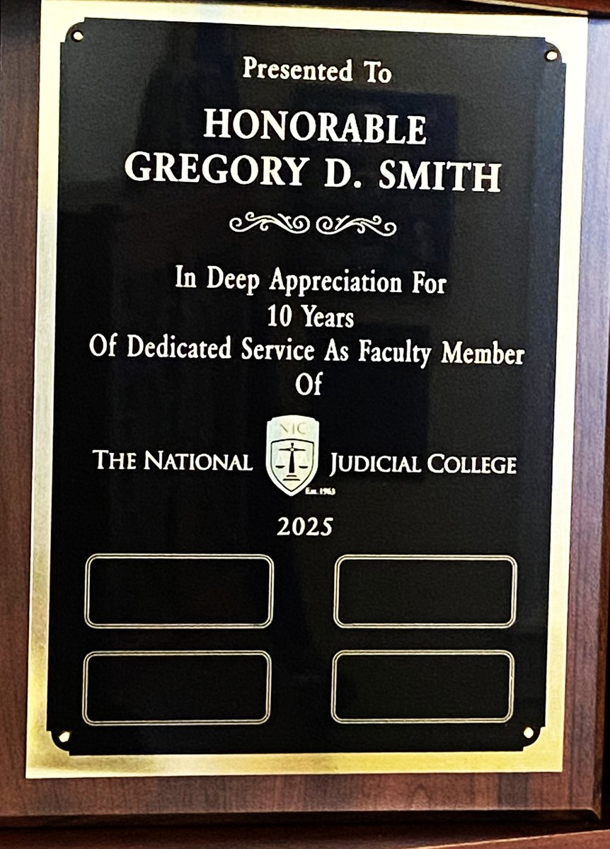 GregSmithesq's tweet photo. I appreciate the trust placed in me by the National Judicial College.  

Greg Smith https://t.co/wlsAph78Y1