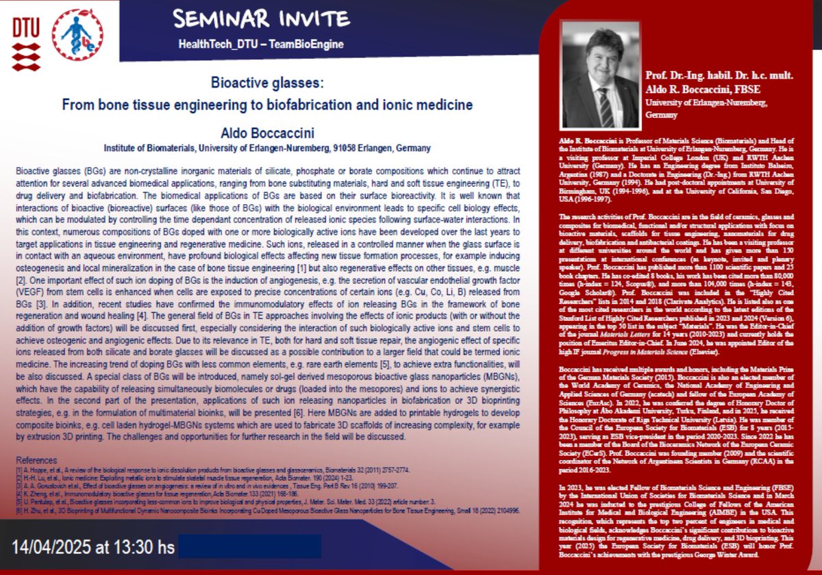Biomaterials_Erlangen (@boccaccini_lab) on Twitter photo Looking forward to visiting <a href="/DTU_HealthTech/">DTU Health Tech</a> 🇩🇰 next week! Many thanks Prof. Alireza Dolatshahi-Pirouz & Dr. Tatiane Eufrásio da Silva for the kind invitation to present our results on bioactive glasses <a href="/Boccaccini_Lab/">Biomaterials_Erlangen</a> #Erlangen 🇩🇪 and to explore new research collaborations! Looking forward to visiting <a href="/DTU_HealthTech/">DTU Health Tech</a> 🇩🇰 next week! Many thanks Prof. Alireza Dolatshahi-Pirouz & Dr. Tatiane Eufrásio da Silva for the kind invitation to present our results on bioactive glasses <a href="/Boccaccini_Lab/">Biomaterials_Erlangen</a> #Erlangen 🇩🇪 and to explore new research collaborations!