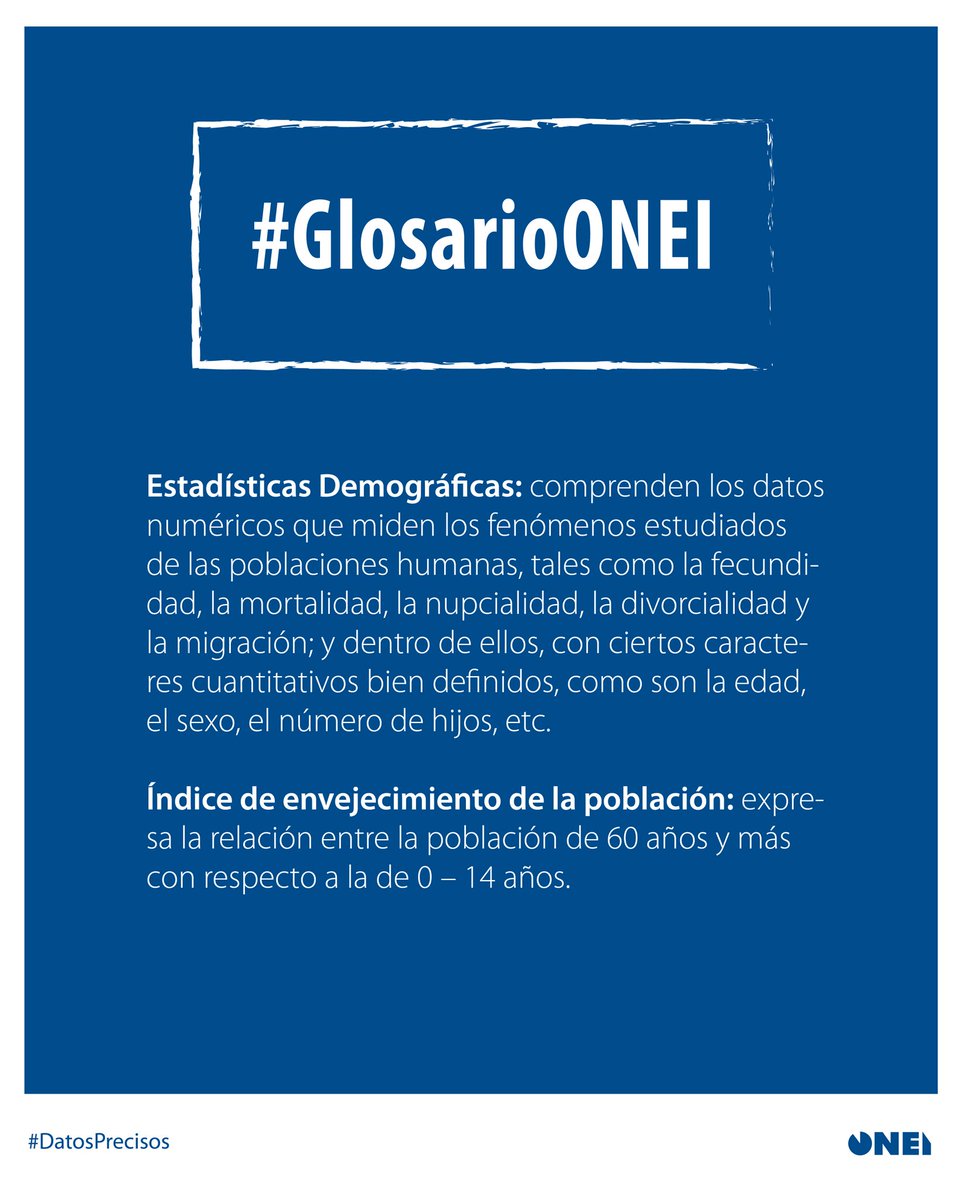 CubaONEI's tweet photo. 📊 El #CEPDE de la #ONEI produce las Estadísticas Demográficas de nuestro país.
🤔 ¿Qué se entiende exactamente por Estadísticas Demográficas?
👉🏻 Te lo contamos hoy en nuestro #GlosarioONEI, a petición de uno de nuestros usuarios de Facebook. https://t.co/VkoPq8KYE3