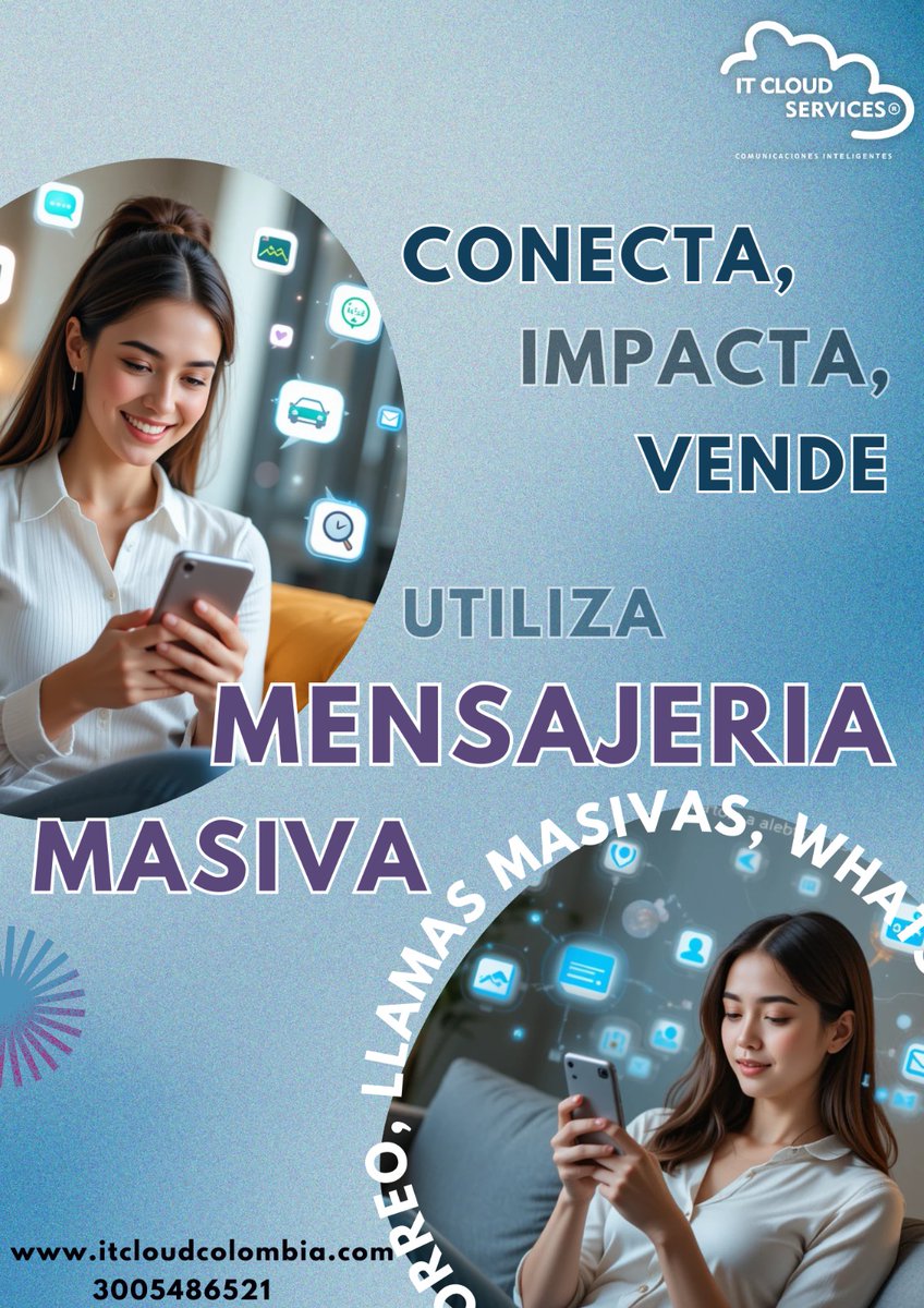Innovaiacol's tweet photo. Mensajes que no solo llegan, ¡sino que generan resultados! Usa mensajería masiva para estar donde tu cliente te necesita."#mensajeriamasiva #chatbots https://t.co/Cvj0OMzzWN