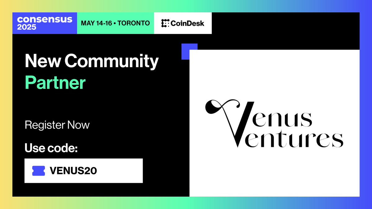 venusventuresio's tweet photo. 🚨🎉This year we’ll have a big representation of Venusventures ecosystem members at @consensus2025 by @CoinDesk . Thanks to the amazing Consensus team for a wonderful Community Partnership. We hope to see everyone at this one-of-a-kind conference! 

#ConsensusTO #Consensus2025 https://t.co/p9TfT8iK36