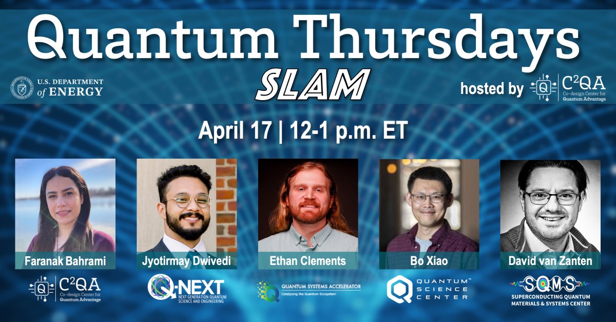 I say 'Quantum', you say 'Slam'! 📣 Quantum! Slam! Quantum! Slam!
📅 On April 17, 12 ET, researchers at the National QIS Research Centers face off in our #WorldQuantumDay slam: Why is their preferred qubit the best? Audience vote decides the top slammer. 🔗bit.ly/3YGb7Tb
