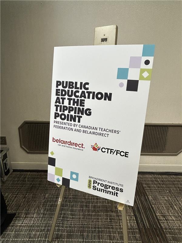 CTFFCE's tweet photo. Investing in public education is a direct investment in the future of democracy in Canada. 🍁
 
At @broadbent’s Progress Summit, @CTFFCEpresident Heidi Yetman moderated a panel that united education leaders to address the urgent need for bold, collective action in defending public education. 
 
The “Public Education at the Tipping Point” panel featured: 
🌟 Haldis Holst, @eduint Deputy General Secretary 
🌟 Carol Sarich, @CdnPrincipals President
🌟 Dr. Ken Montgomery, @acde_acde  Executive Member-at-Large
 
Many thanks to the Broadbent Institute for providing the space for this critical discussion.
*
*
*
Intitulé « L’éducation publique à un seuil critique », ce panel était composé des personnes suivantes :
🌟 Haldis Holst, secrétaire générale adjointe de l'Internationale de l’Éducation
🌟 Carol Sarich, présidente de l'Association canadienne des directeurs d'école
🌟 Ken Montgomery, Ph. D., conseiller du Bureau de direction de l’ @acde_acde 

Grand merci à l’Institut Broadbent d’avoir permis la tenue de cette importante discussion.