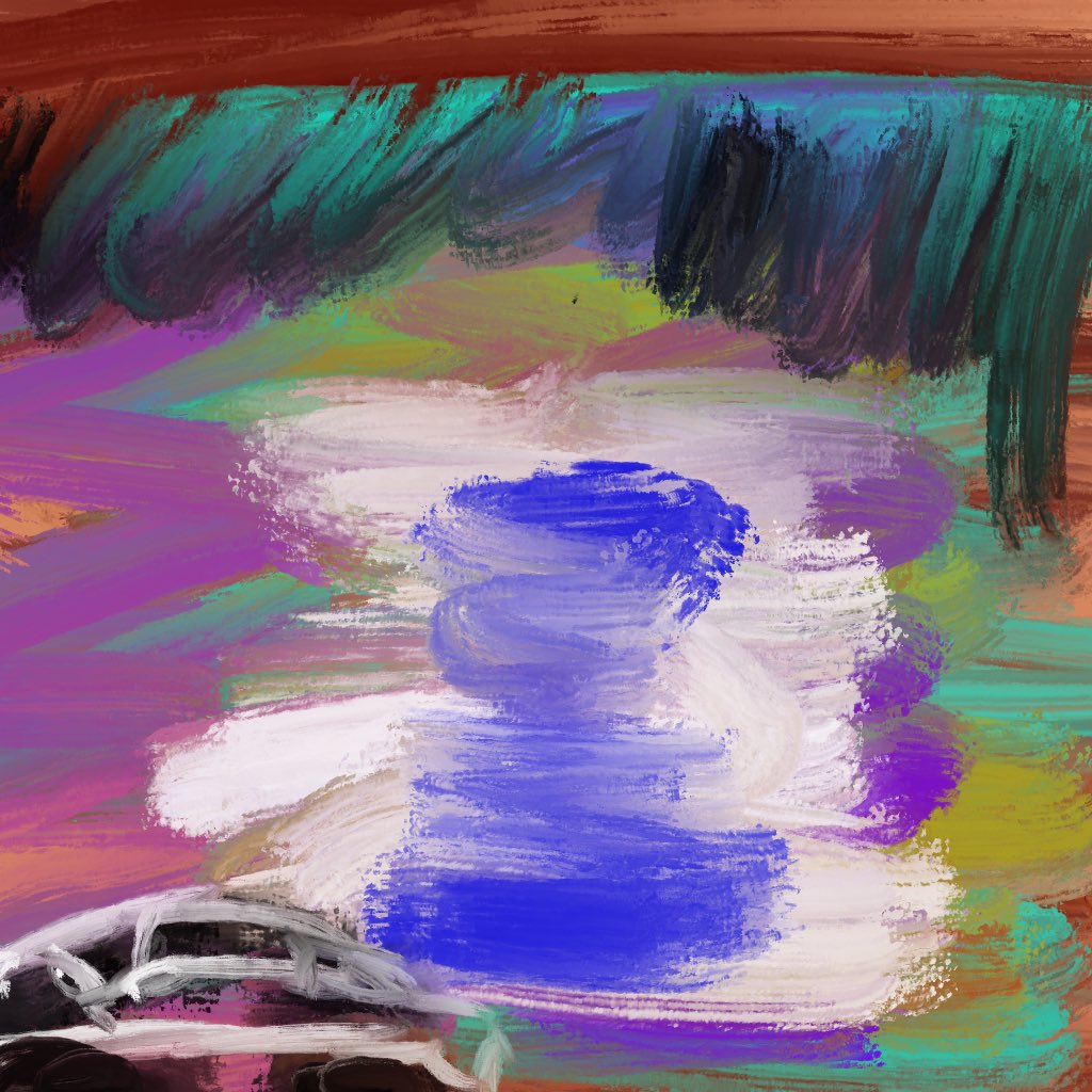 Mayorwaley's tweet photo. New painting “Untitled” with a collection of thoughts from my mind directed to my brush. Stare at it and let me know what you think😌🎨

#art #painting #paintings #procreate https://t.co/5WJCUP5raQ