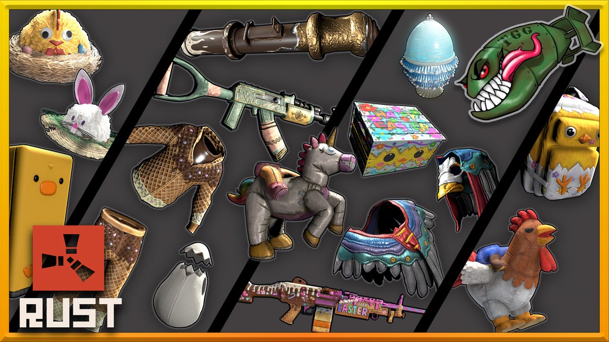 gerrmanman's tweet image. Check out what&apos;s cooking in the Easter @playrust Limited shop with me! youtu.be/nS5Dyf8Tbco #rust #rustskins Get them here- store.steampowered.com/itemstore/2524…